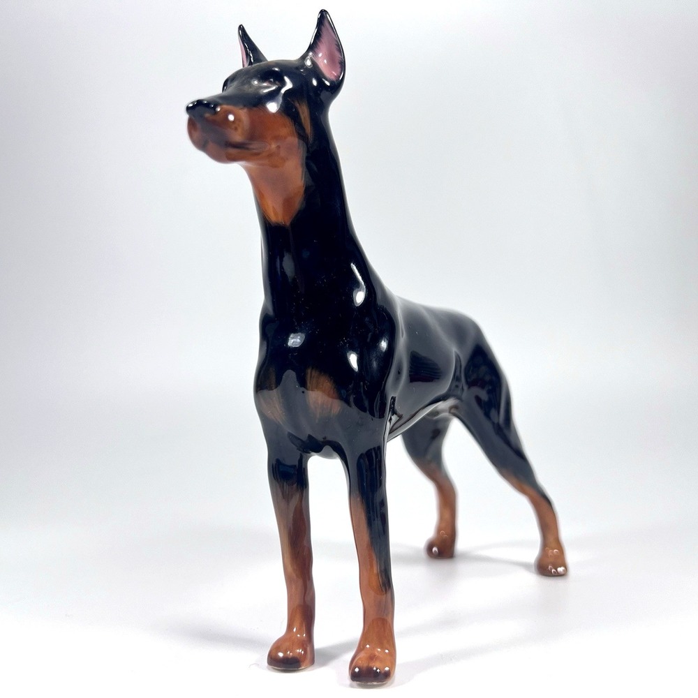 VTG Royal Doulton Doberman Rancho Dobes Storm HN2645 Glossy Dog Figurine England